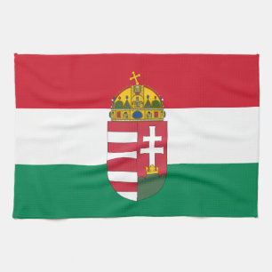 Ungarische Flagge, Emblem und ungarische Küche /K Geschirrtuch