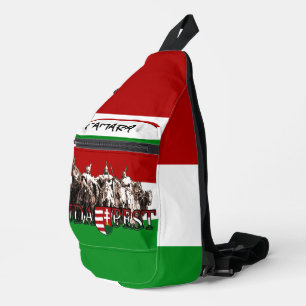 Ungarische Flagge für personalisierte Budapest Hel Crossbody Bag