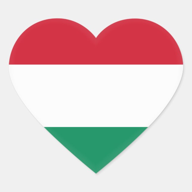 Ungarische Flagge Herz-Aufkleber (Vorderseite)