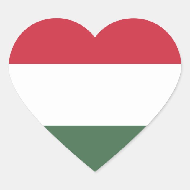 Ungarische Flagge Herz-Aufkleber (Vorderseite)