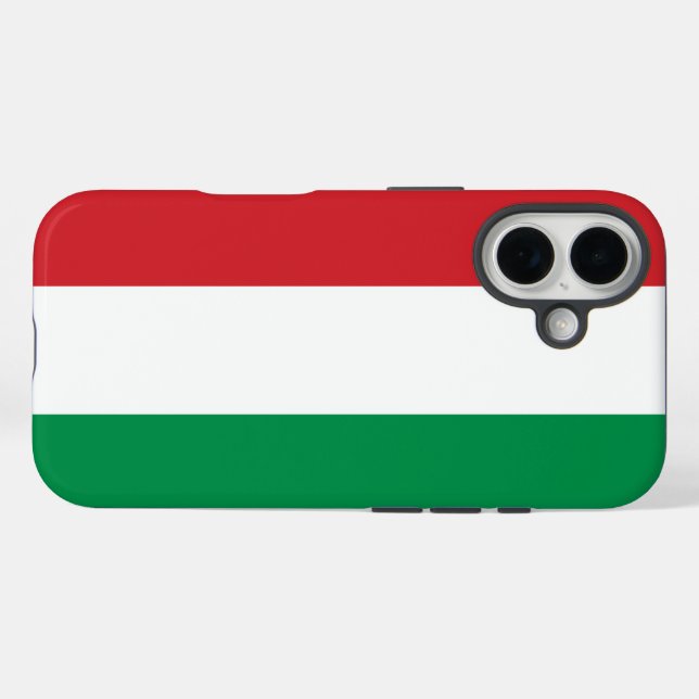 Ungarische Flagge iPhone 16 Hülle (Rückseite (Horizontal))