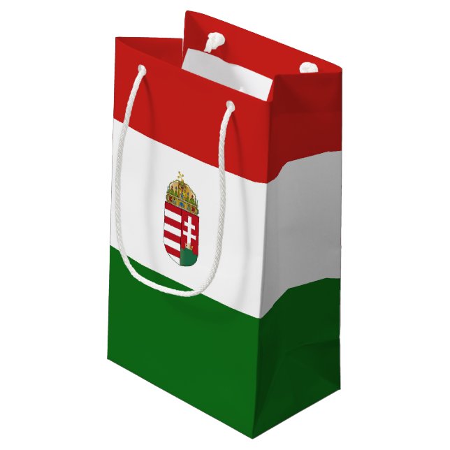 Ungarische Flagge Kleine Geschenktüte (Rückseite Schrägansicht)