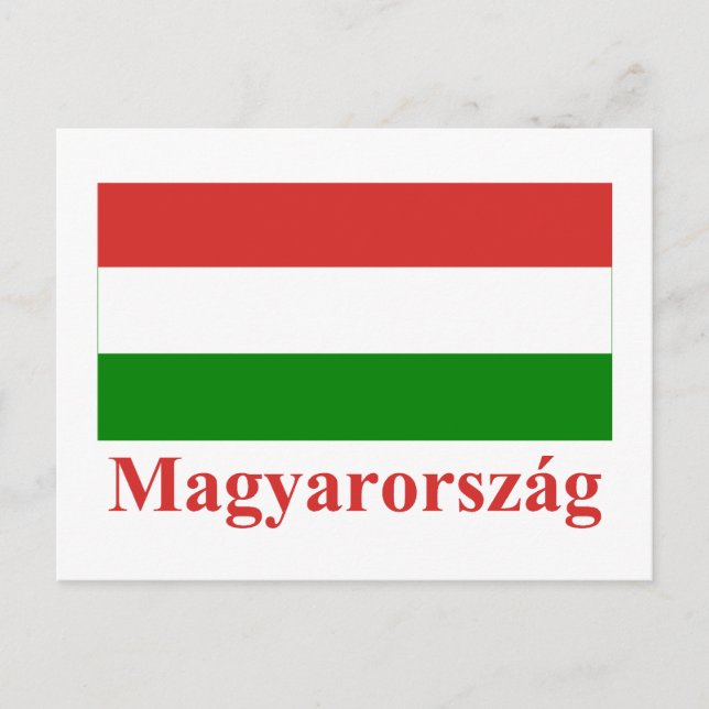 Ungarische Flagge mit Namen in ungarischer Sprache Postkarte (Vorderseite)