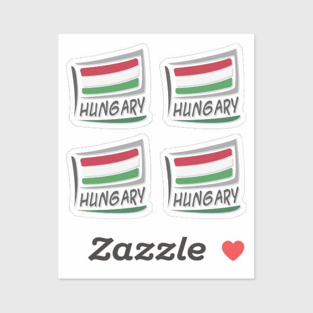 Ungarische Flagge mit Stolz X Aufkleber (Blatt)