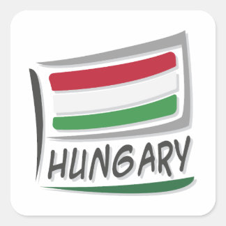Ungarische Flagge mit Stolz X Quadratischer Aufkleber