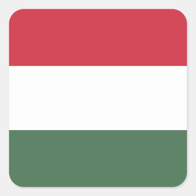 Ungarische Flagge Quadratischer Aufkleber (Vorderseite)