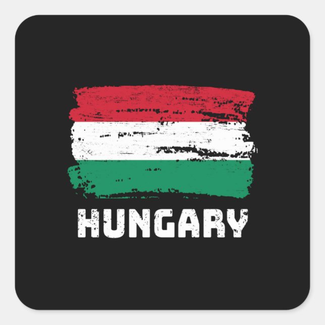 Ungarische Flagge Quadratischer Aufkleber (Vorderseite)