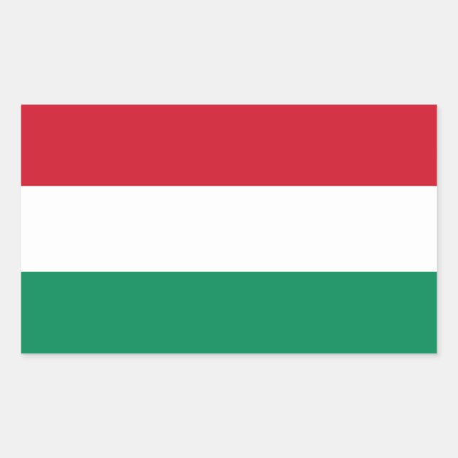 Ungarische Flagge Rechteckiger Aufkleber (Vorderseite)