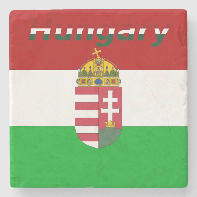 ungarische Flagge Steinuntersetzer (Vorderseite)