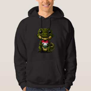 Ungarische Flagge Süßer Alligator Herz Ungarischer Hoodie