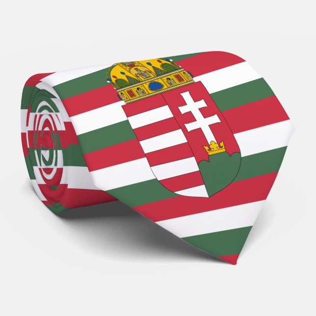 Ungarische Flagge und Wappen, Flagge Ungarns Krawatte (Gerollt)