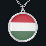 Ungarische Flagge Versilberte Kette<br><div class="desc">Patriotische Flagge Ungarns.</div>