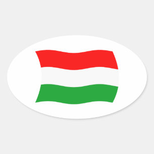 Ungarische Flaggenmarke Ovaler Aufkleber