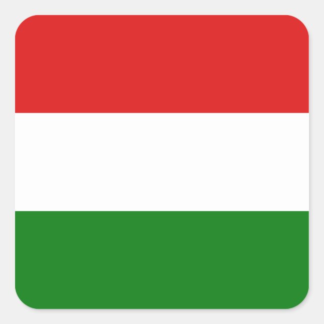 Ungarische Flaggenmarke Quadratischer Aufkleber (Vorderseite)