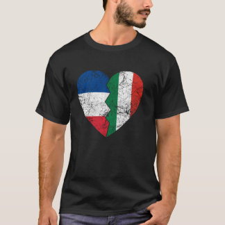 Ungarische Französische Flaggen Herz Frankreich Un T-Shirt