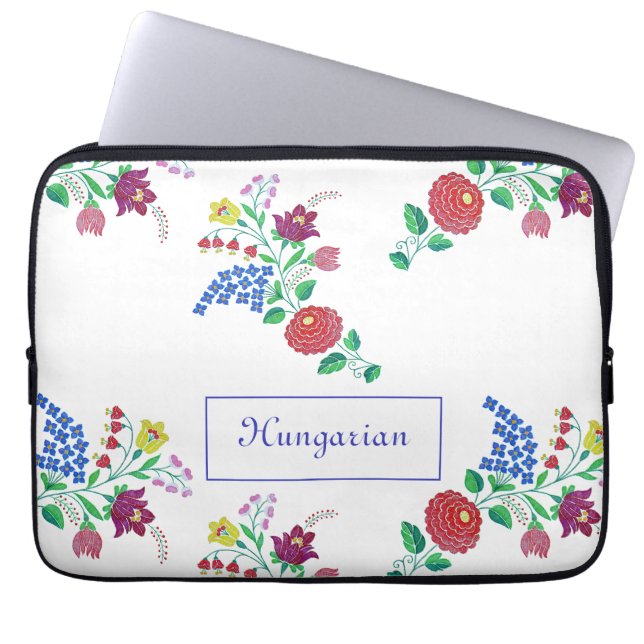 Ungarische Kalocsa Stickerei Kunst Laptopschutzhülle (Vorderseite)