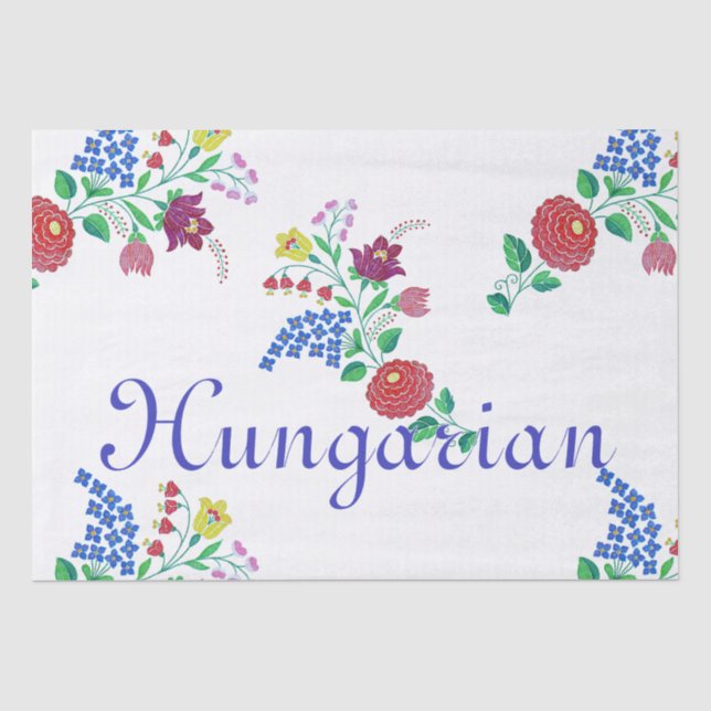 Ungarische Kalocsa Stickerei Kunst Seidenpapier (Vorderseite)