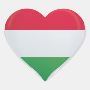 Ungarische Liebe-Flaggenstempel Herz-Aufkleber