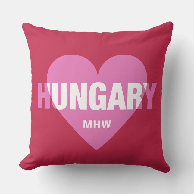 Ungarische Liebe, kundenspezifische Monogramm-Kiss Kissen (Vorderseite)