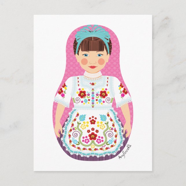 Ungarische Matryoshka Postcard Postkarte (Vorderseite)