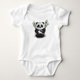 Ungarische Panda handgezeichnete Abbildung Baby Strampler