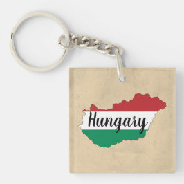 Ungarische Silhouette der Flagge Schlüsselanhänger
