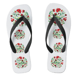 Ungarische traditionelle Matyo-Volkskunst Flip Flops