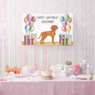 Ungarische Vizsla Bunte Pastellfarben Frohes Gebur Banner