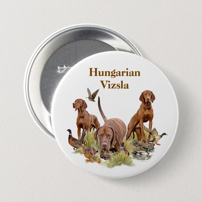 	Ungarische Vizsla Button (Vorne & Hinten)