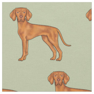 Ungarische Vizsla Süße Zeigerhund-Zeichnung Grün Stoff