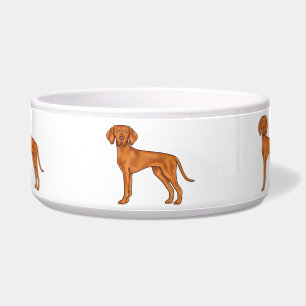Ungarische Vizsla-Zeiger-Hund-Cartoon-Illustration Napf
