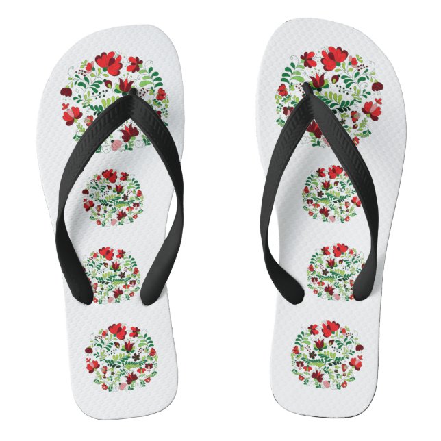 Ungarische Volkskunst matyo Flip Flops (Fußbett)