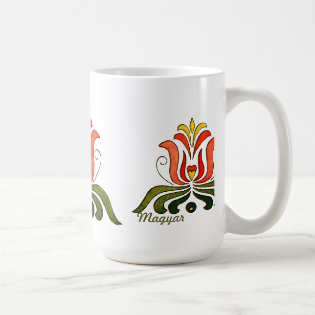 Ungarische Volksmarine Blume Kaffeetasse (Rechts)