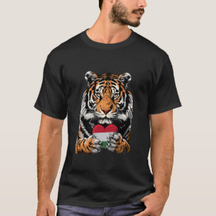 Ungarische Wurzeln Ungarn Tiger Herz Ungarische Fl T-Shirt