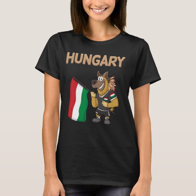 Ungarischer Fans Ungarn Hund T-Shirt (Vorderseite)