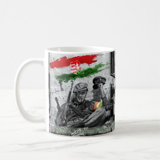 Ungarischer Freiheits-Kämpfer 1956% pipe% Kaffeetasse (Links)