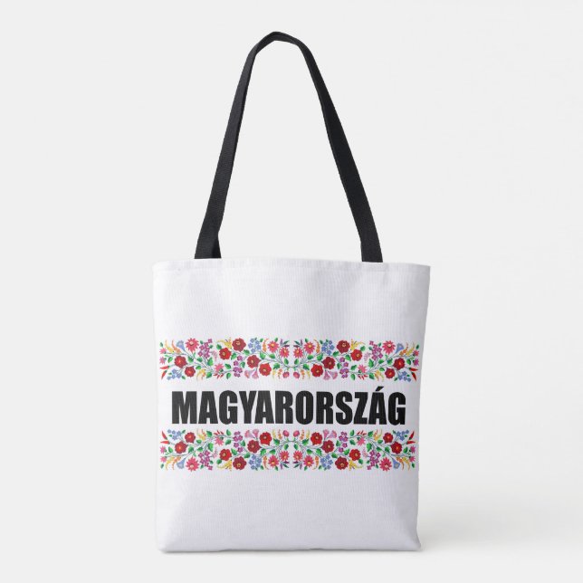 Ungarischer Landesname Text Folk motif tradit Tasche (Rückseite)