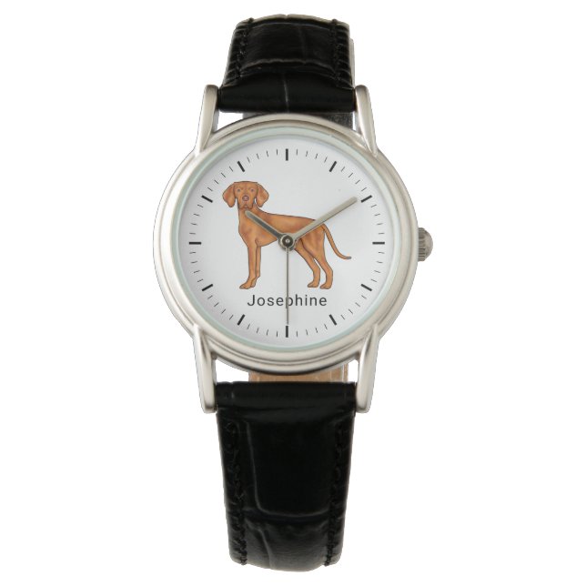 Ungarischer Niedlicher Pointer Dog von Vizsla mit  Armbanduhr (Vorderseite)