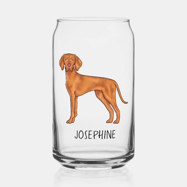 Ungarischer Niedlicher Pointer Dog von Vizsla mit  Dosenglas (Vorderseite)