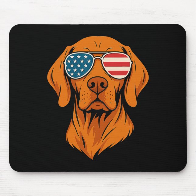 Ungarischer Vizsla Hund 4. Juli  Mousepad (Vorne)