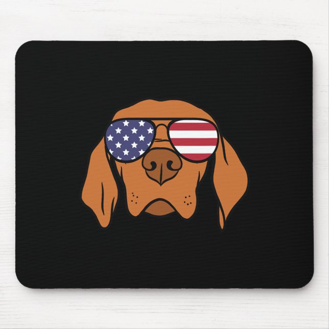 Ungarischer Vizsla-Hund 4. Juli Mousepad (Vorne)