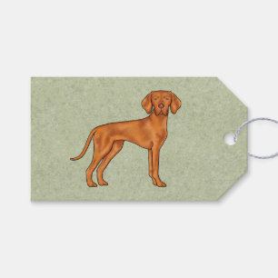 Ungarischer Vizsla Süßer Cartoon-Zeigerhund Grün Geschenkanhänger