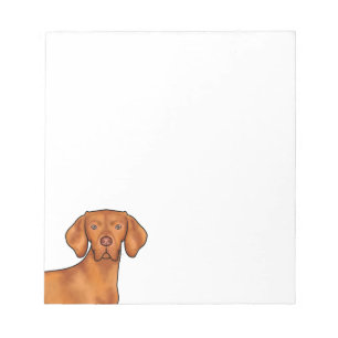Ungarischer Vizsla Süßer Cartoon Zeigerhund Kopf Notizblock