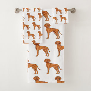 Ungarischer Vizsla Süßer Cartoon-Zeigerhund-Muster Badhandtuch Set