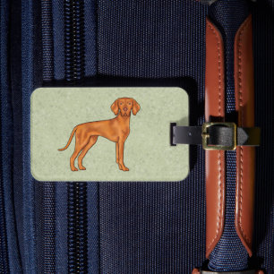 Ungarischer Vizsla-Zeiger-Cartoon-Hund-Zeichnung G Gepäckanhänger
