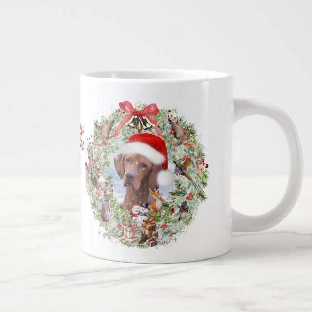 Ungarischer Weihnachtskranz Vizsla Jumbo-Tasse (Rechts)