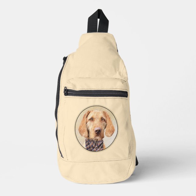 Ungarisches Drahthaar Vizsla Malerei Niedlicher Hu Crossbody Bag (Vorderseite)