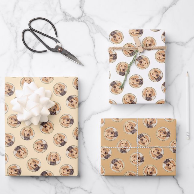 Ungarisches Drahthaar Vizsla Malerei Niedlicher Hu Geschenkpapier Set (Vorderseite)