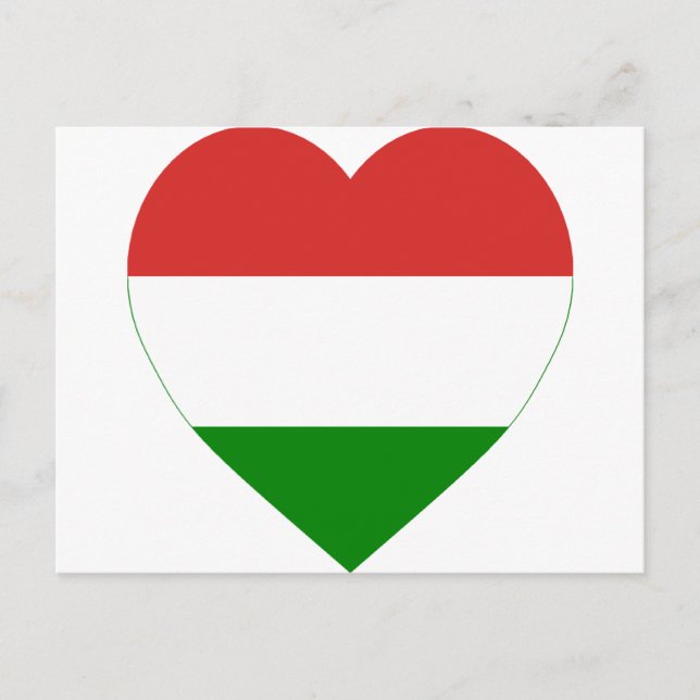 Ungarisches Flaggenherz Postkarte (Vorderseite)