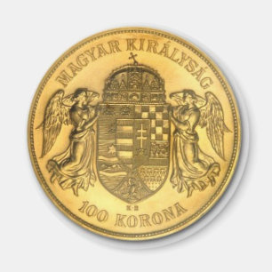 Ungarisches Gold Korona Coin Design Magnet